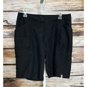 Royal Robbins WOMEN'S SIZE  10 Black Bermuda Hiking Shorts Outdoor Logo